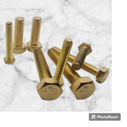 Solid Brass Bolts — Hex Head DIN 933 (M4–M8, Pack of 10)