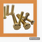 Solid Brass Bolts — Hex Head DIN 933 (M4–M8, Pack of 10)