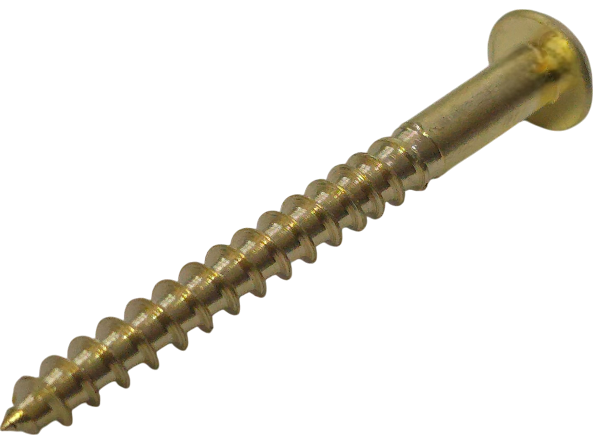 Solid Brass Wood Screws M3–M5 — Round Raised Slotted Head