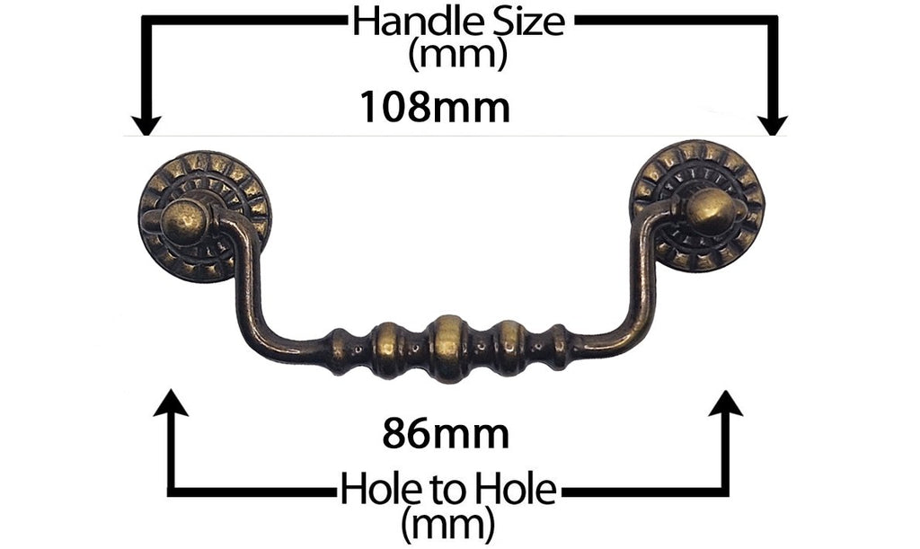 Vintage Cabinet Handle — Old Brass, Model 400B BR