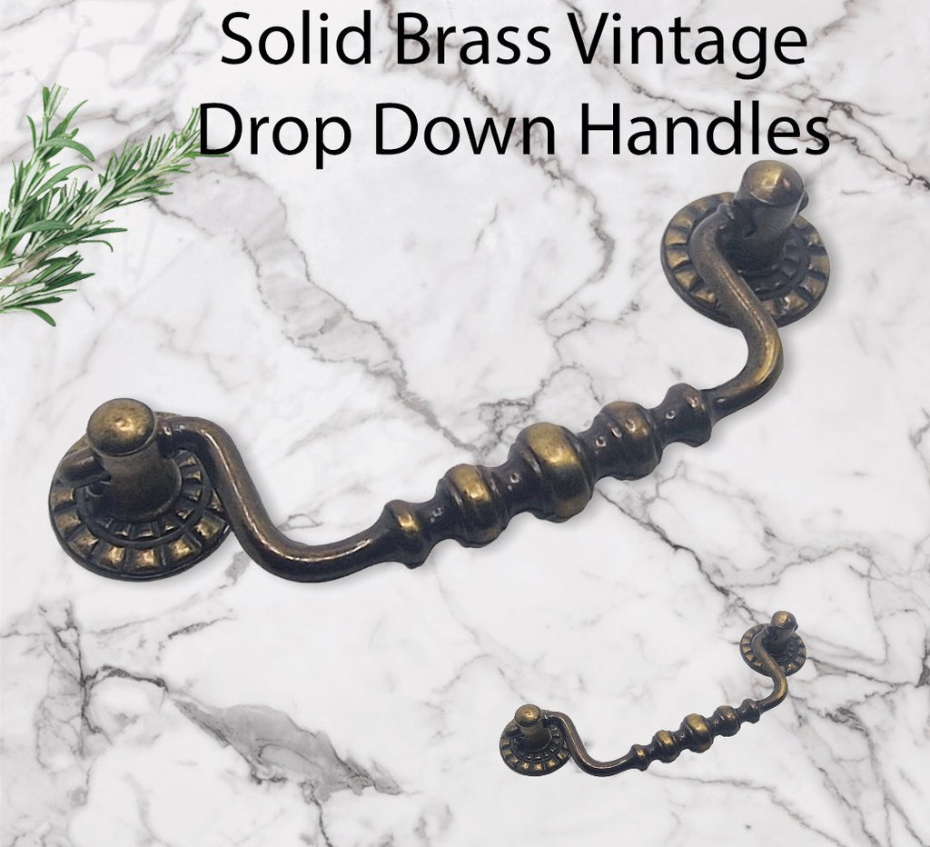 Vintage Cabinet Handle — Old Brass, Model 400B BR
