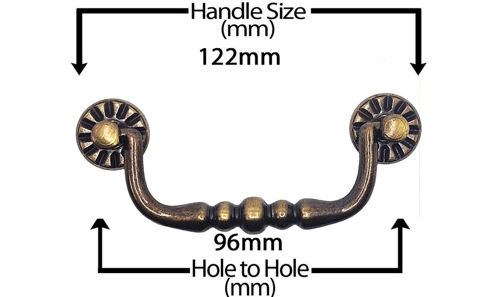Vintage Cabinet Handle — Old Brass, Model 452/3 BR
