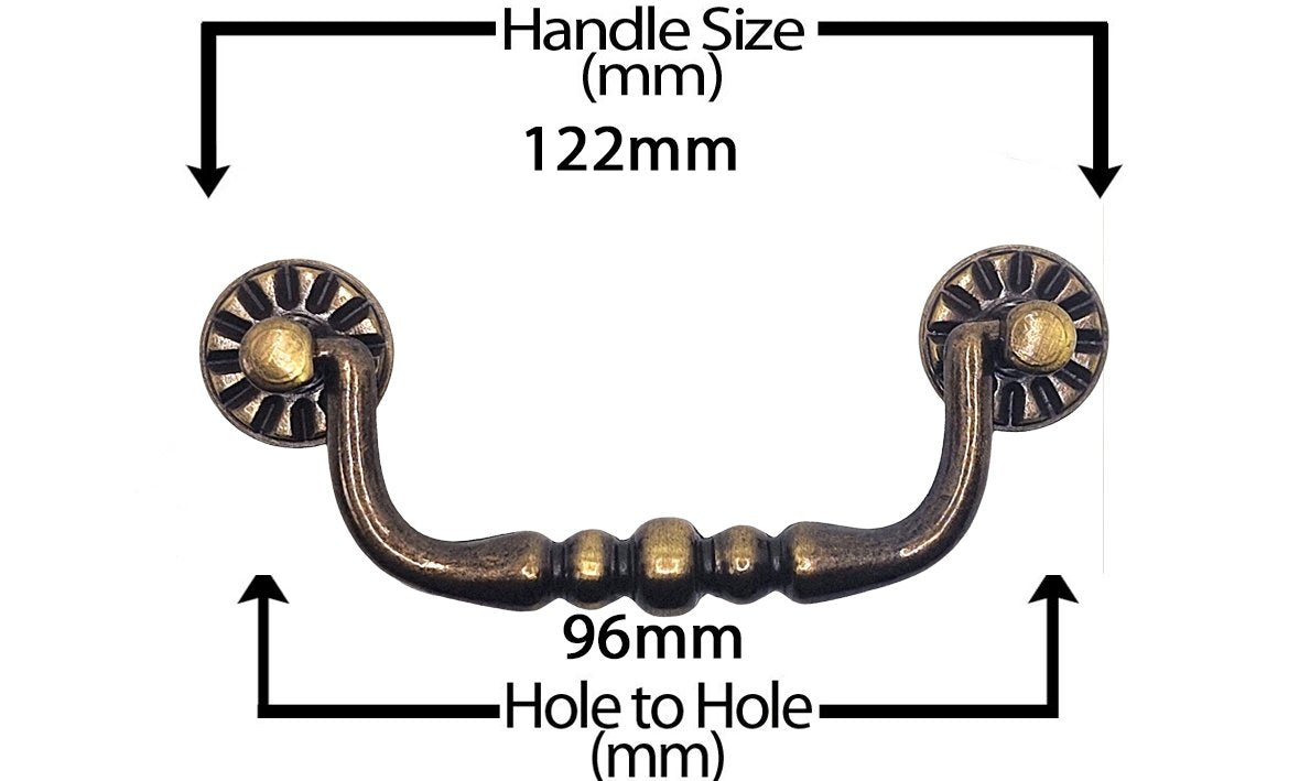 Vintage Cabinet Handle — Old Brass, Model 452/3 BR