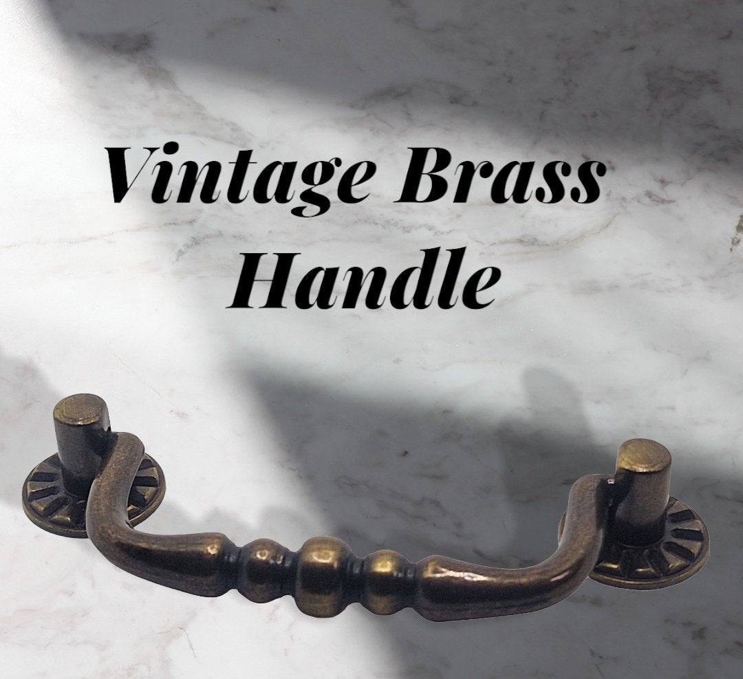 Vintage Cabinet Handle — Old Brass, Model 452/3 BR