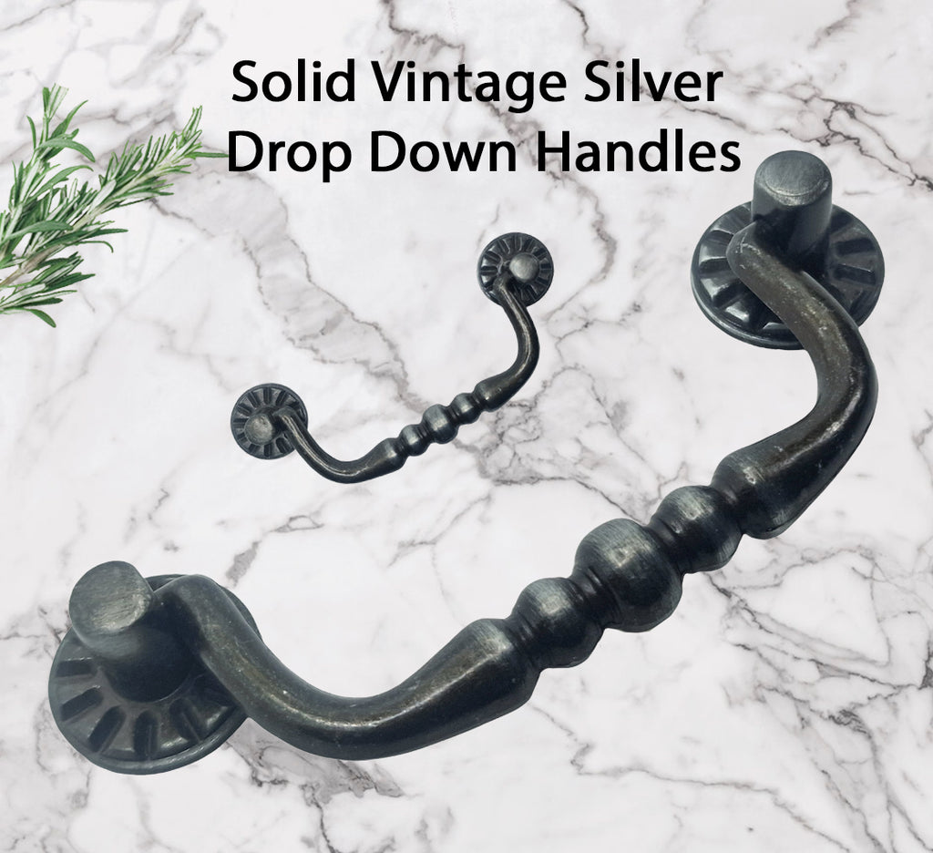 Vintage Cabinet Handle — Old Silver, Model 452/3 VA
