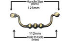 Vintage Cabinet Handle — Old Brass, Model 466 BR