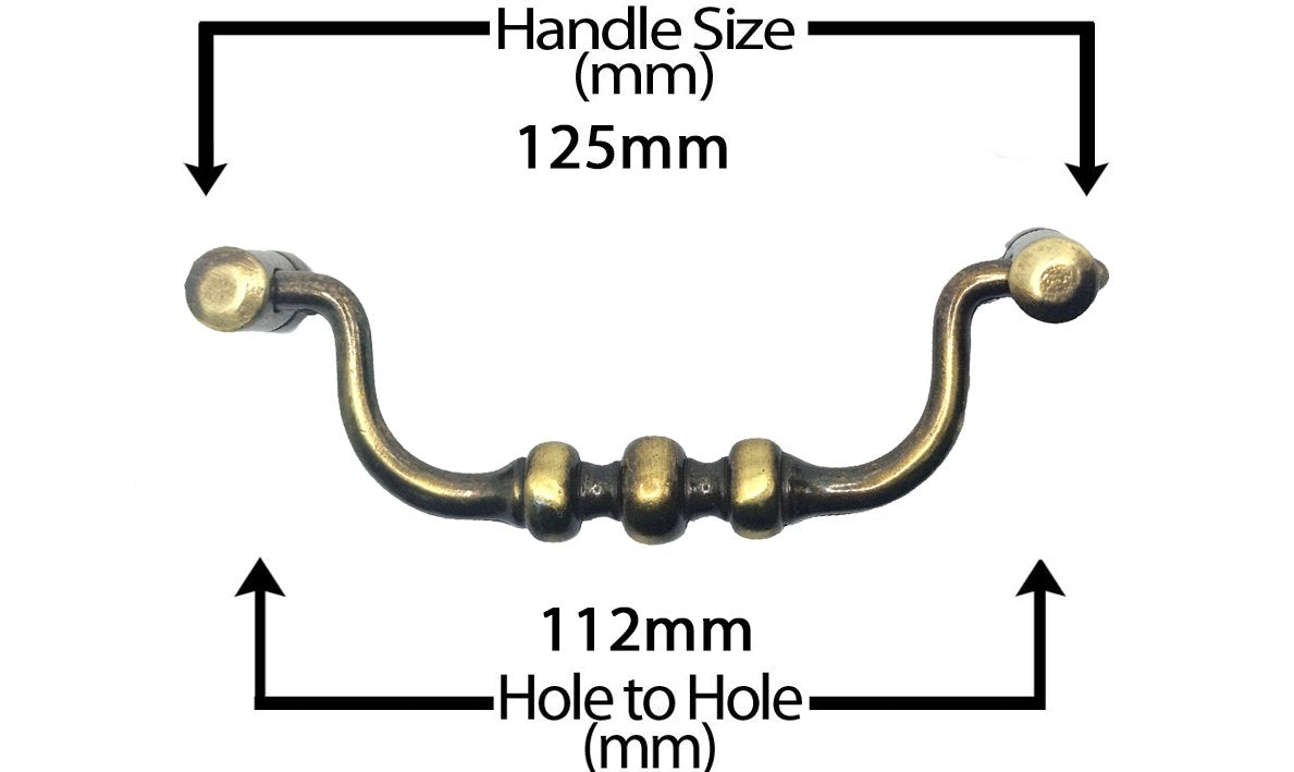 Vintage Cabinet Handle — Old Brass, Model 466 BR
