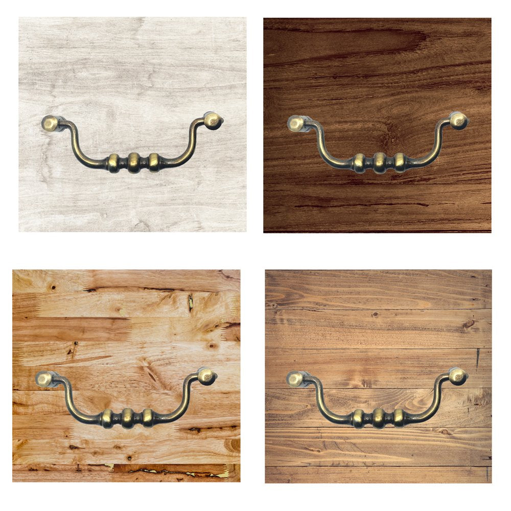 Vintage Cabinet Handle — Old Brass, Model 466 BR