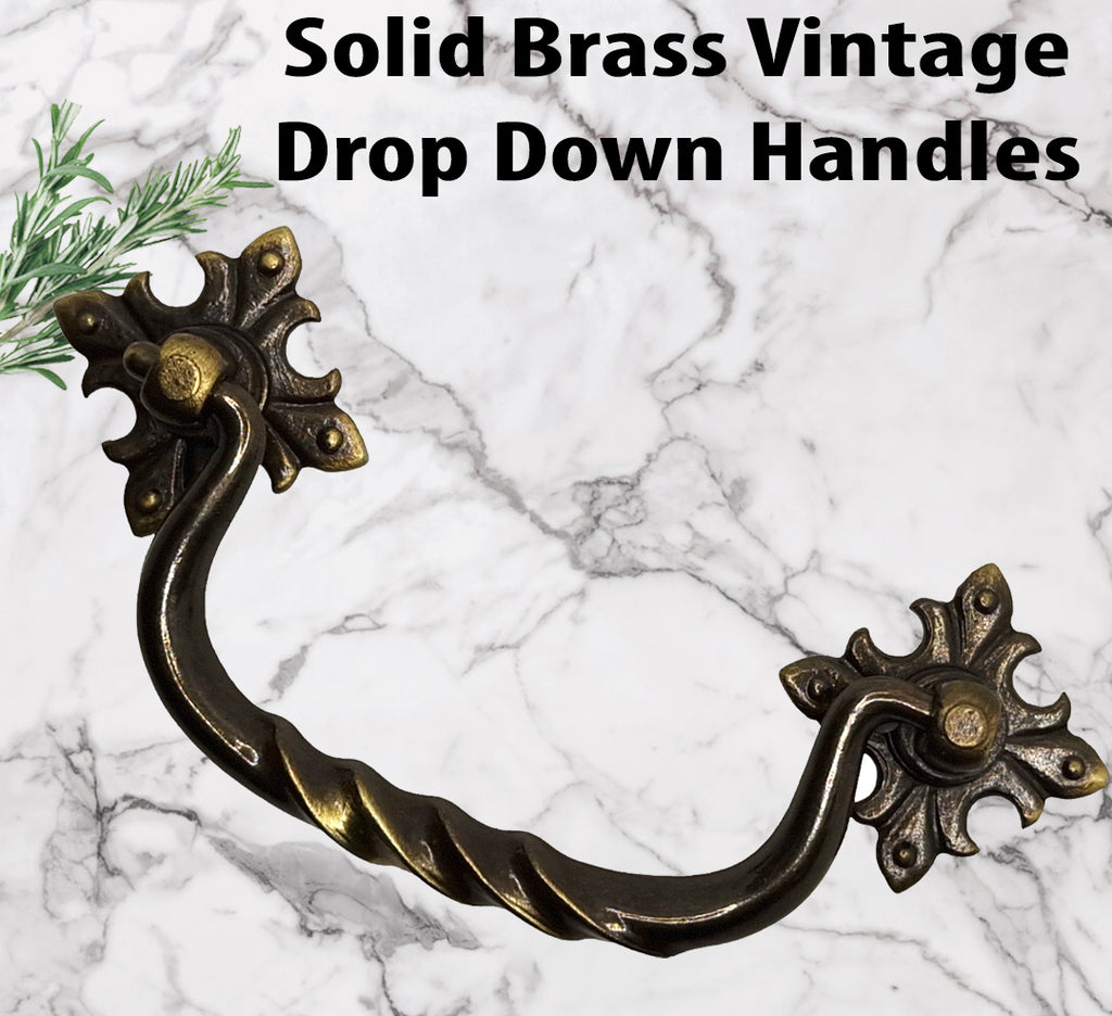 Vintage Cabinet Handle — Old Brass, Model 415 BR