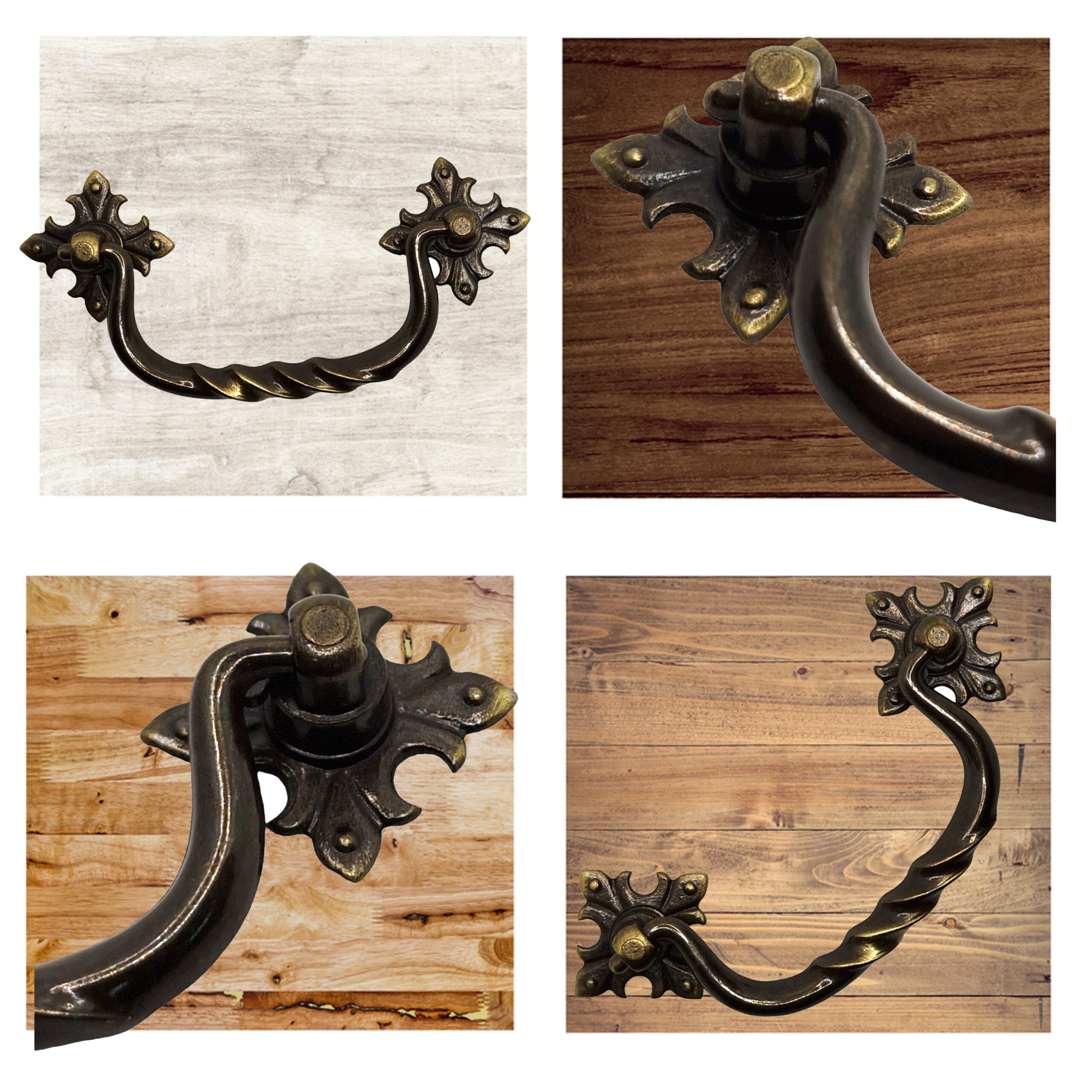 Vintage Cabinet Handle — Old Brass, Model 415 BR