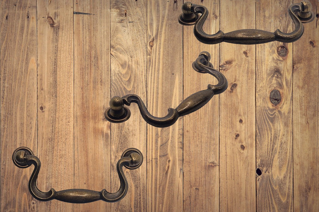 Vintage Cabinet Handle — Old Brass, Model 644-07
