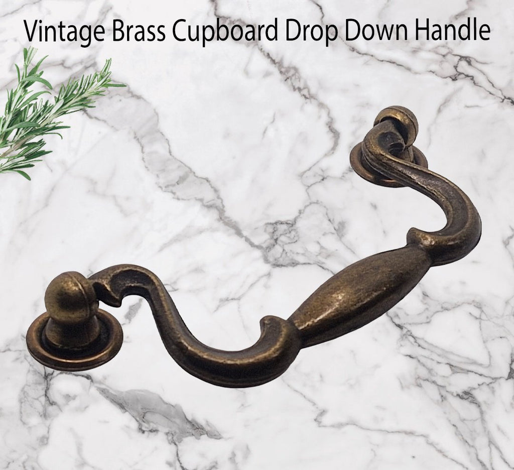Vintage Cabinet Handle — Old Brass, Model 644-07