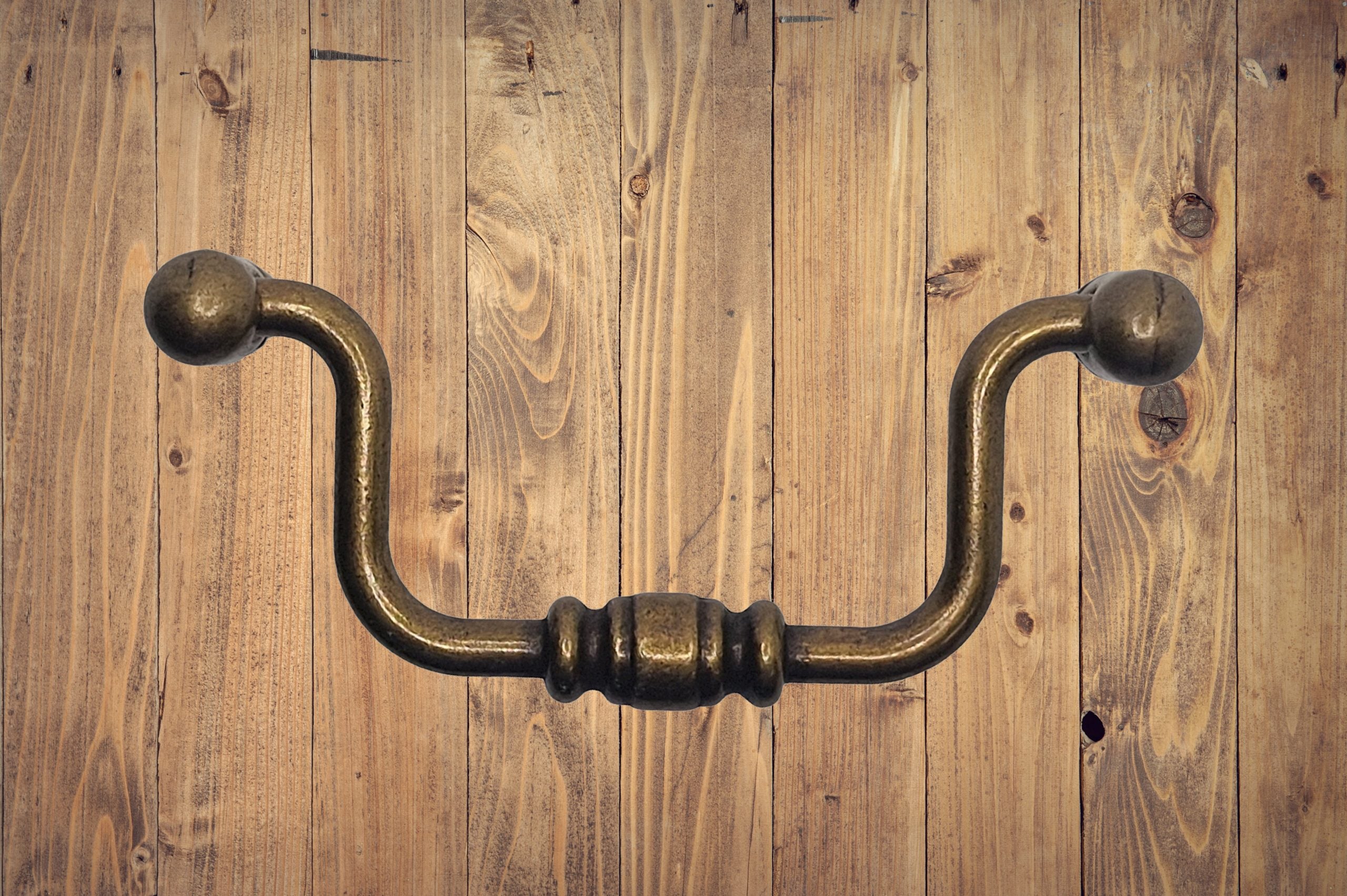 Vintage Cabinet Handle — Old Brass, Model 645-28