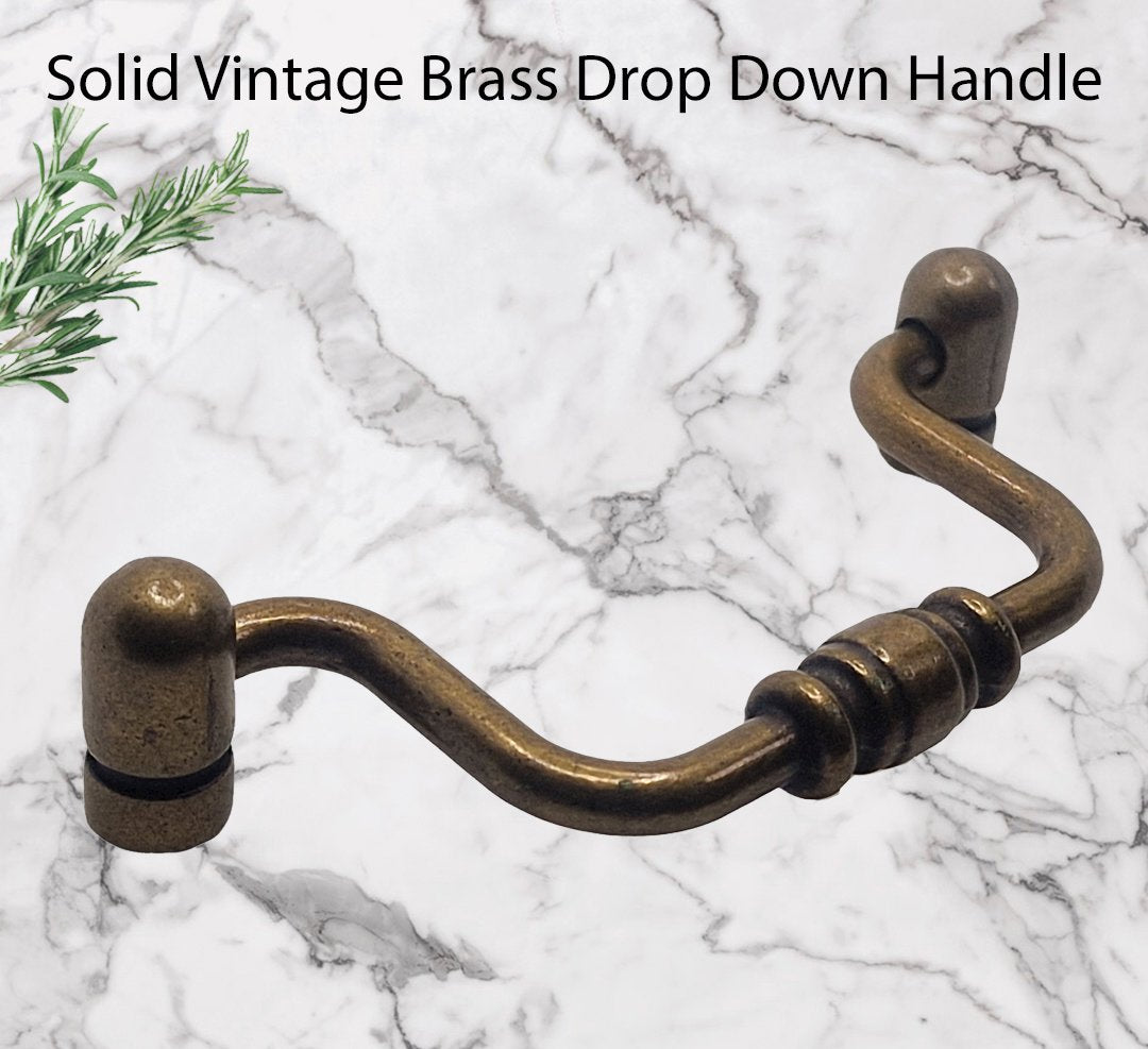 Vintage Cabinet Handle — Old Brass, Model 645-28