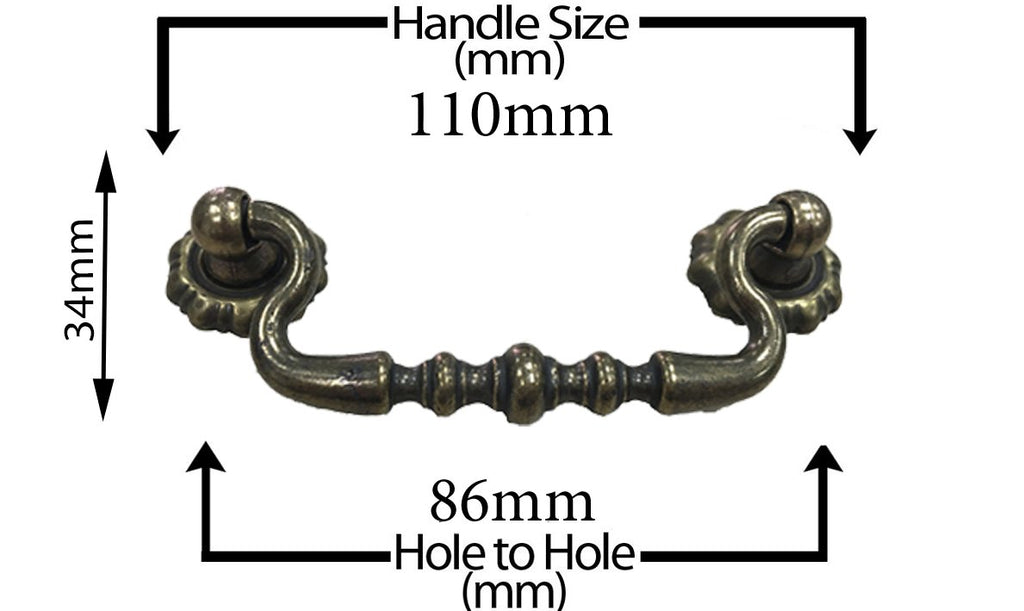 Vintage Cabinet Handle — Old Brass, Model 645-45