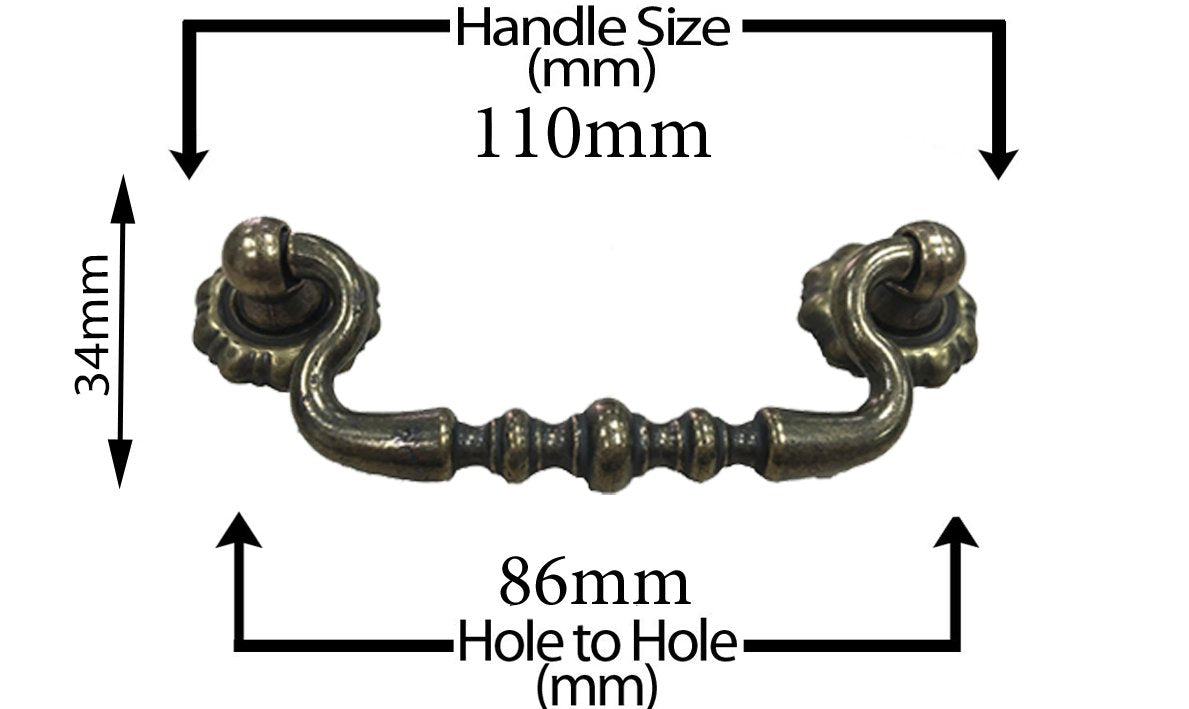 Vintage Cabinet Handle — Old Brass, Model 645-45