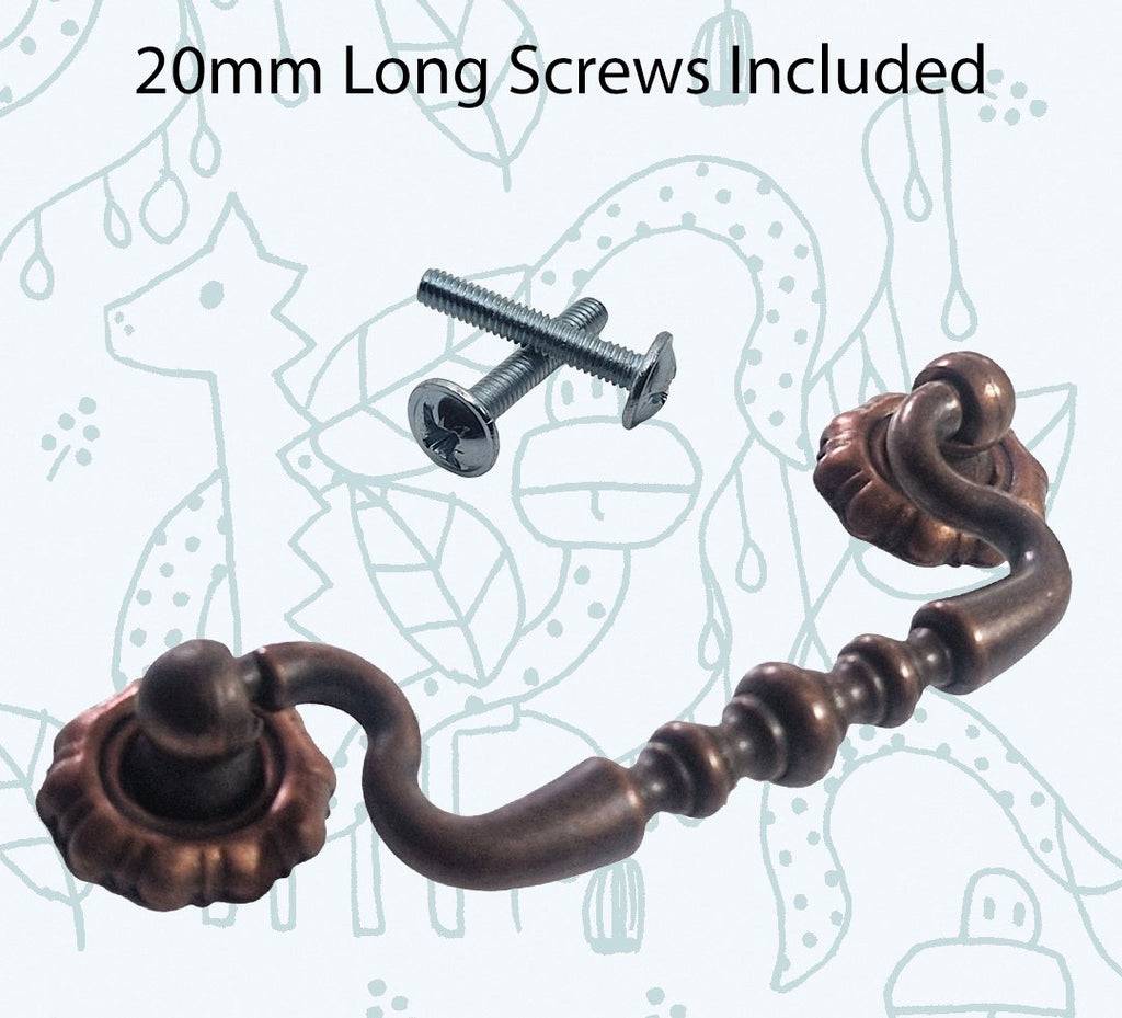 Vintage Cabinet Handle — Antique Copper, Model 645-45