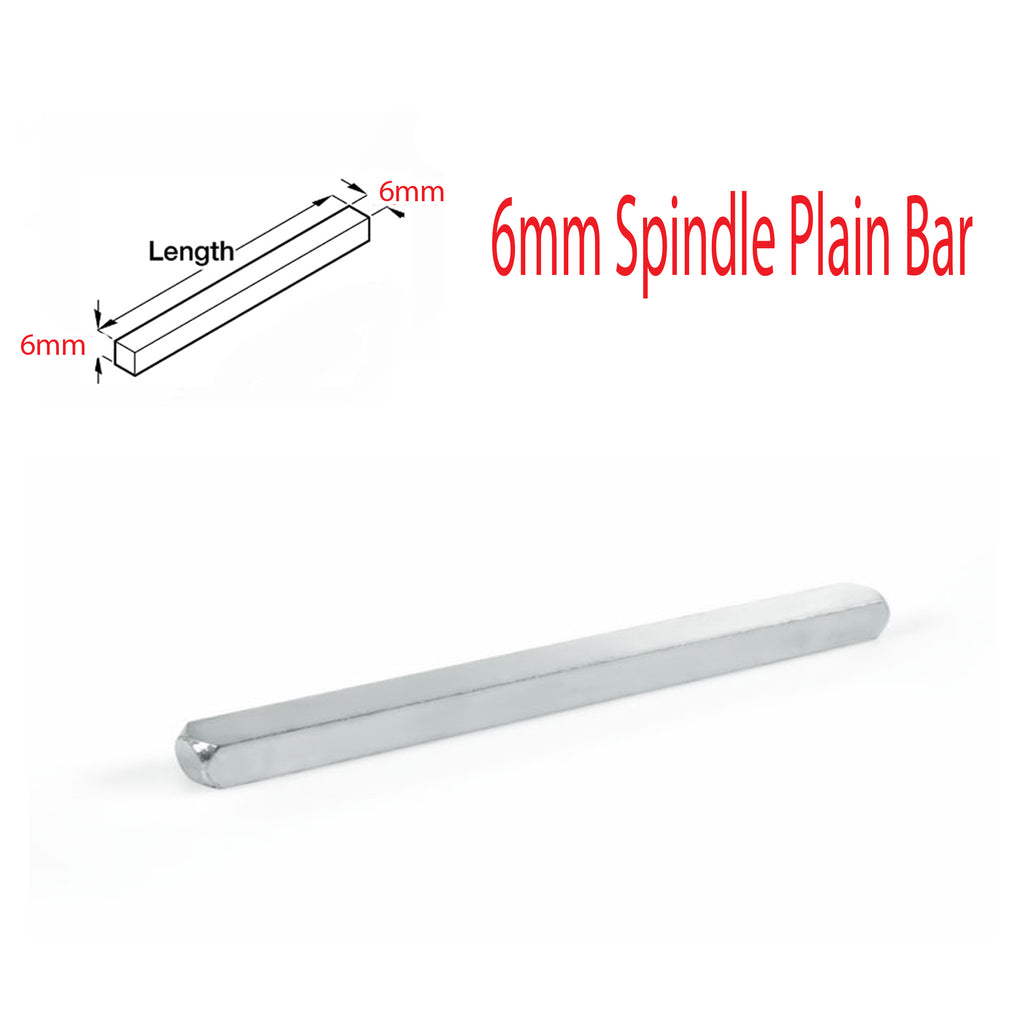 6mm Door Handle Spindle 30–150mm — Solid Steel Square Bar