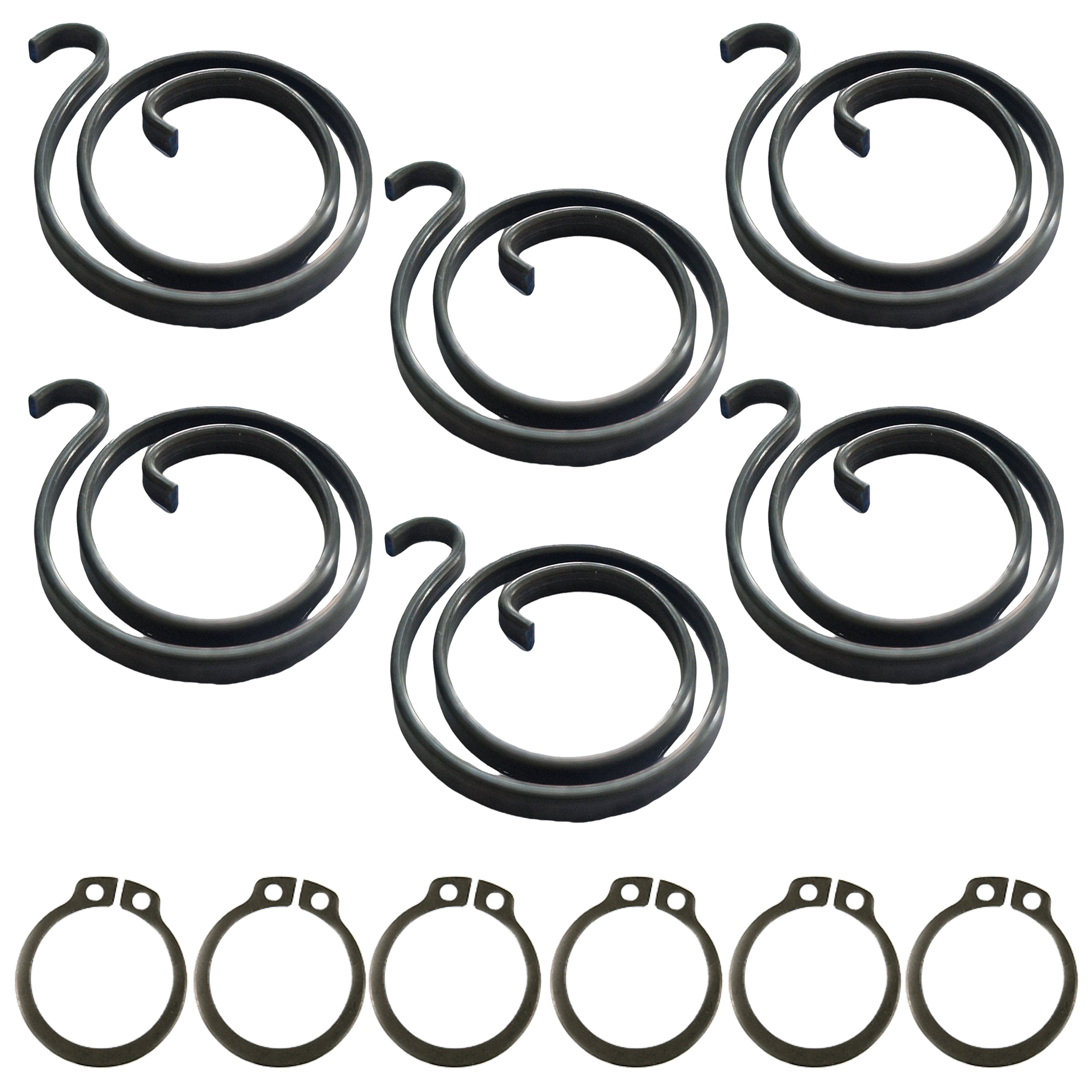 Door Handle Spring Repair Kit — 2 Turns, 2mm (6 Springs + 6 Circlips)