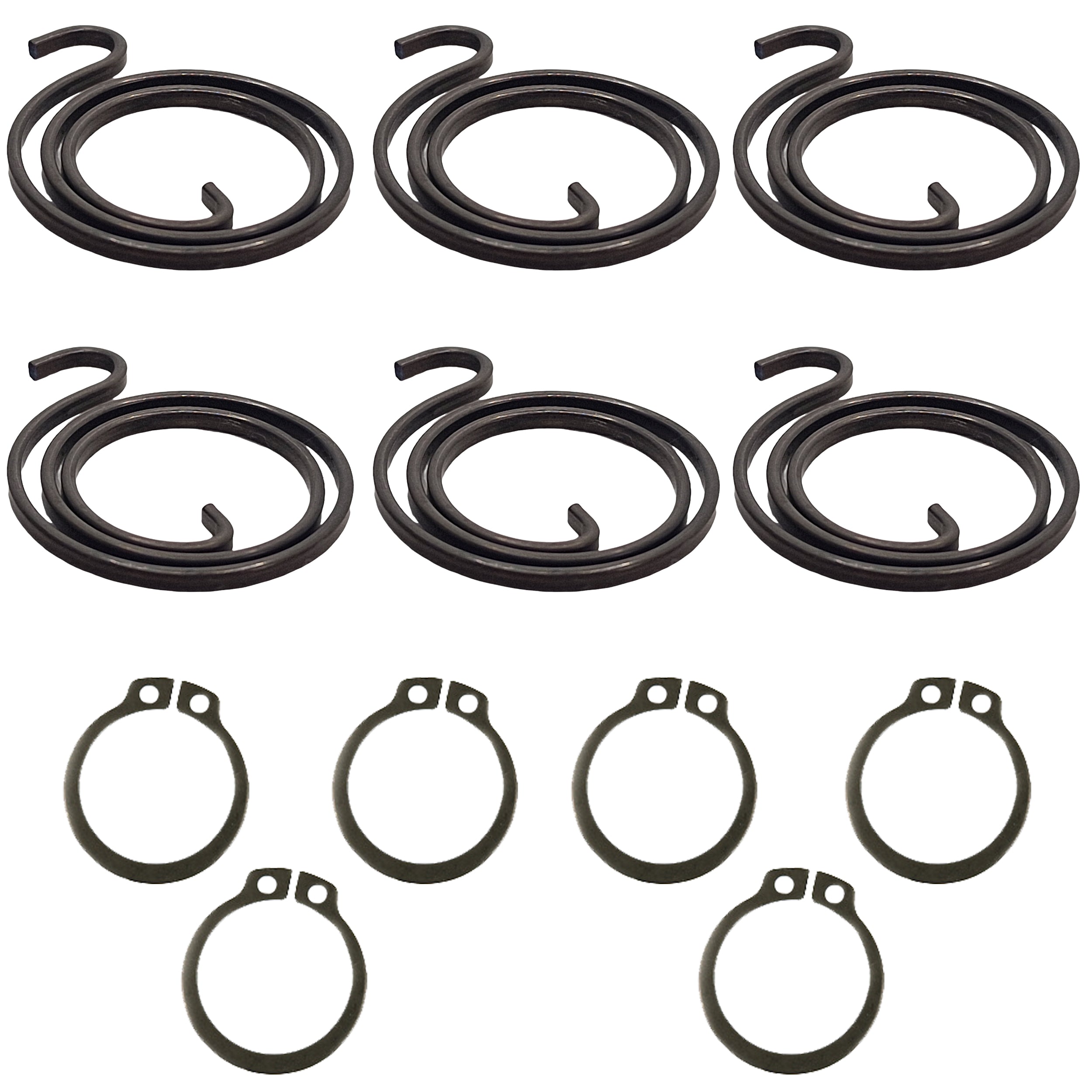 Door Handle Spring Repair Kit — 2.5 Turns, 2mm (6 Springs + 6 Circlips)