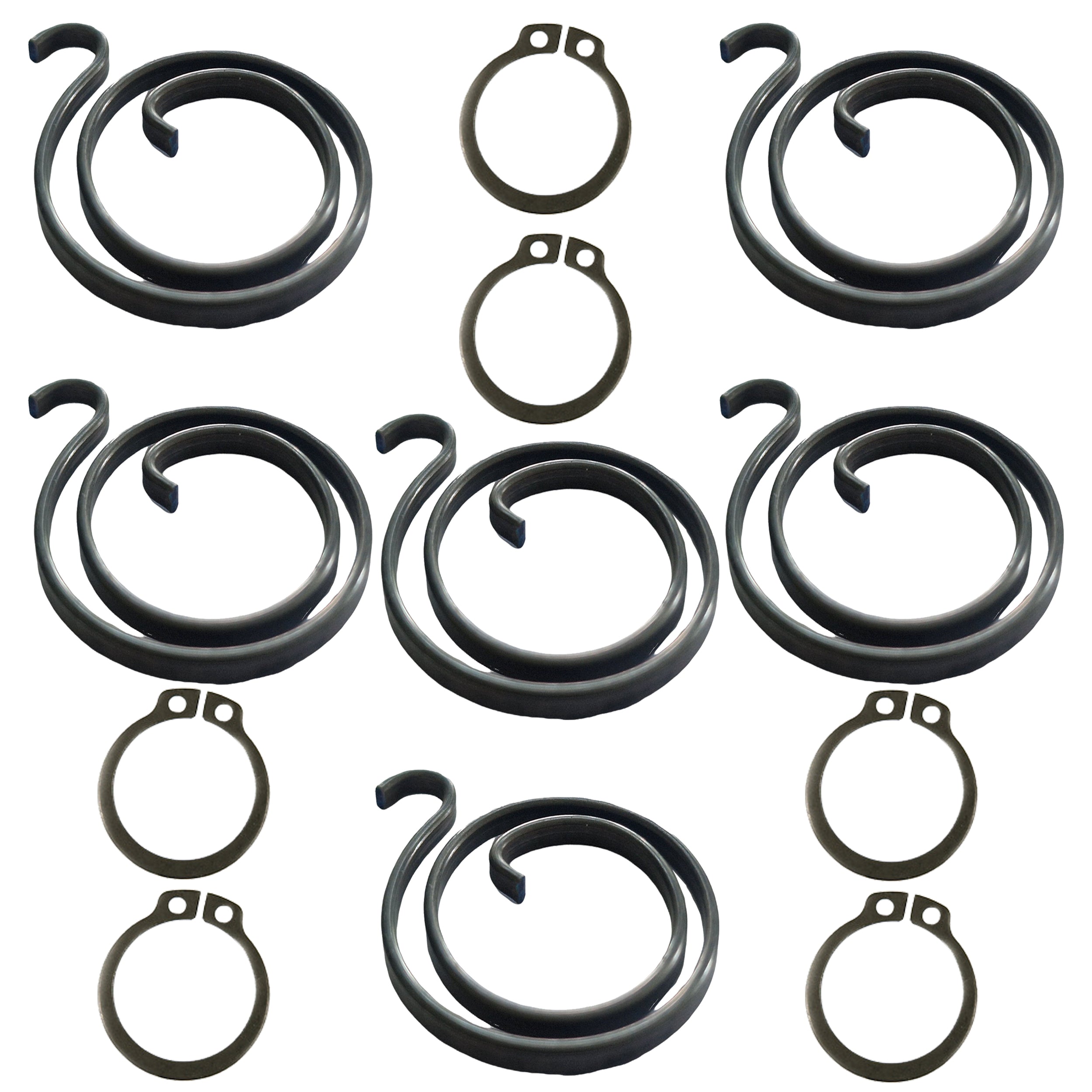 Door Handle Spring Repair Kit — 2 Turns, 1.8mm (6 Springs + 6 Circlips)