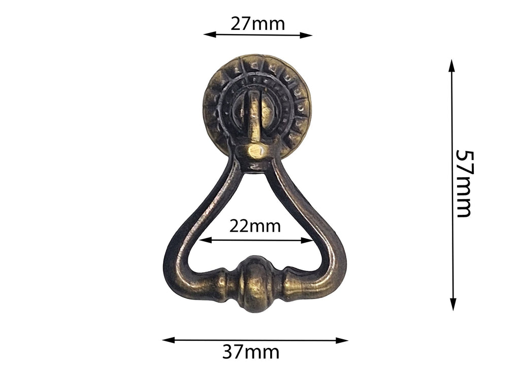 Vintage Cabinet Handle 936 BR — dimensions