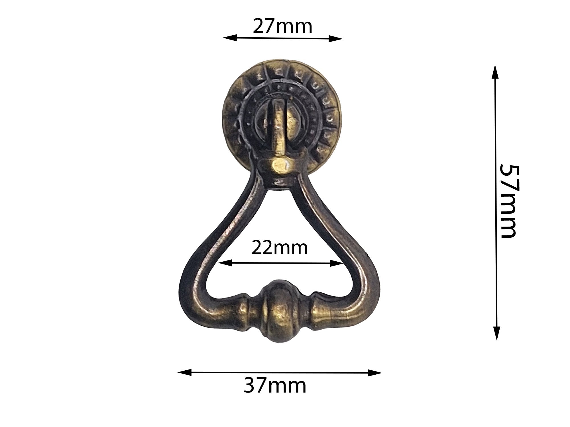 Vintage Cabinet Handle 936 BR — dimensions