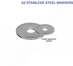 Penny / Mudguard Washers M3–M10 — A2 Stainless DIN 9021