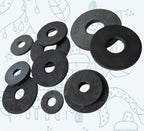 Black Rubber Penny Washers M5–M12 — DIN 9021 Sealing