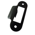 Black Strike Plate — Round Corners, 75mm