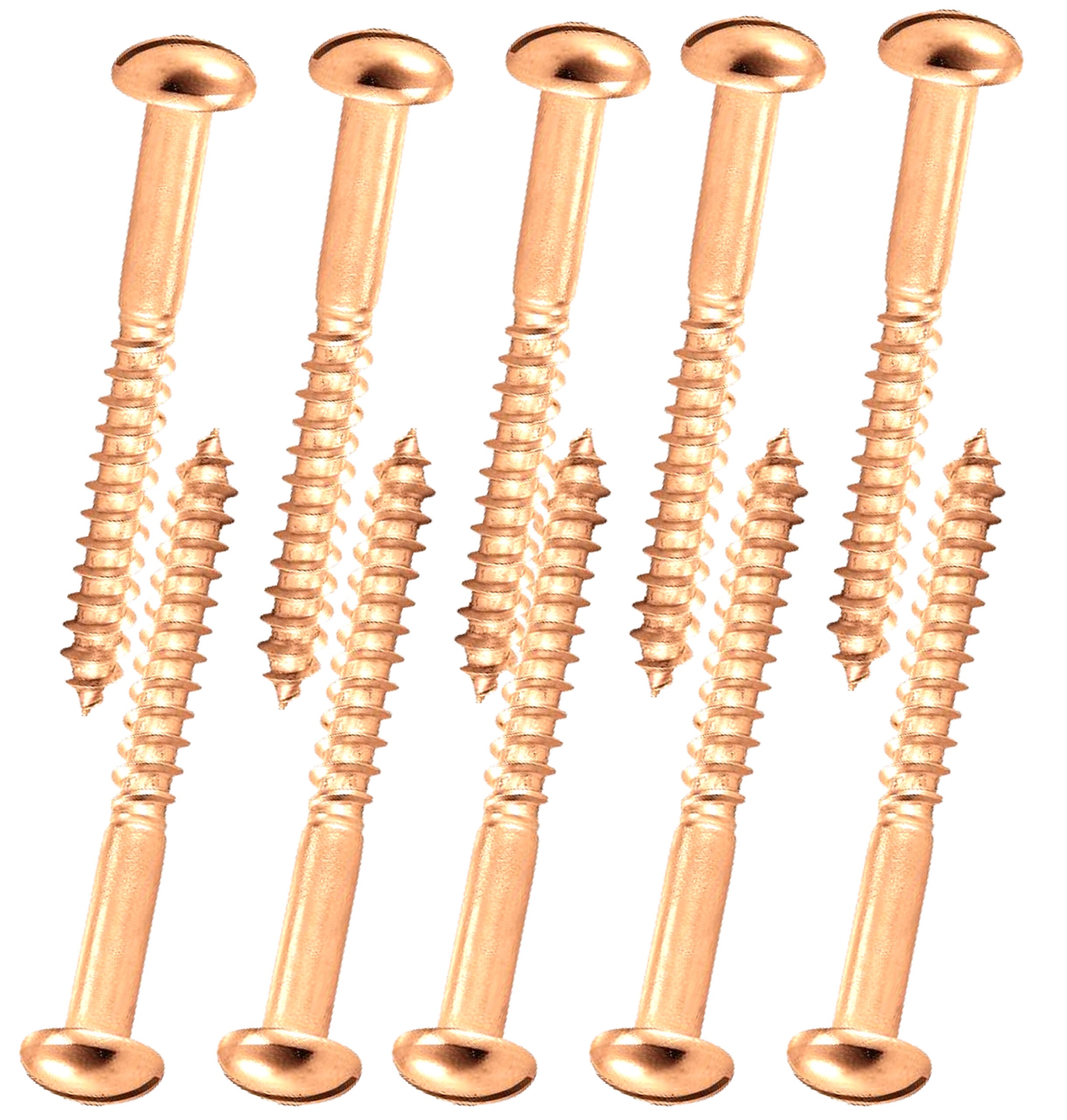 Solid Brass Wood Screws M3–M5 — Round Raised Slotted Head