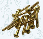 Solid Brass Wood Screws M3–M5 — Round Raised Slotted Head