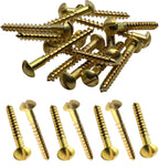 Solid Brass Wood Screws M3–M5 — Round Raised Slotted Head
