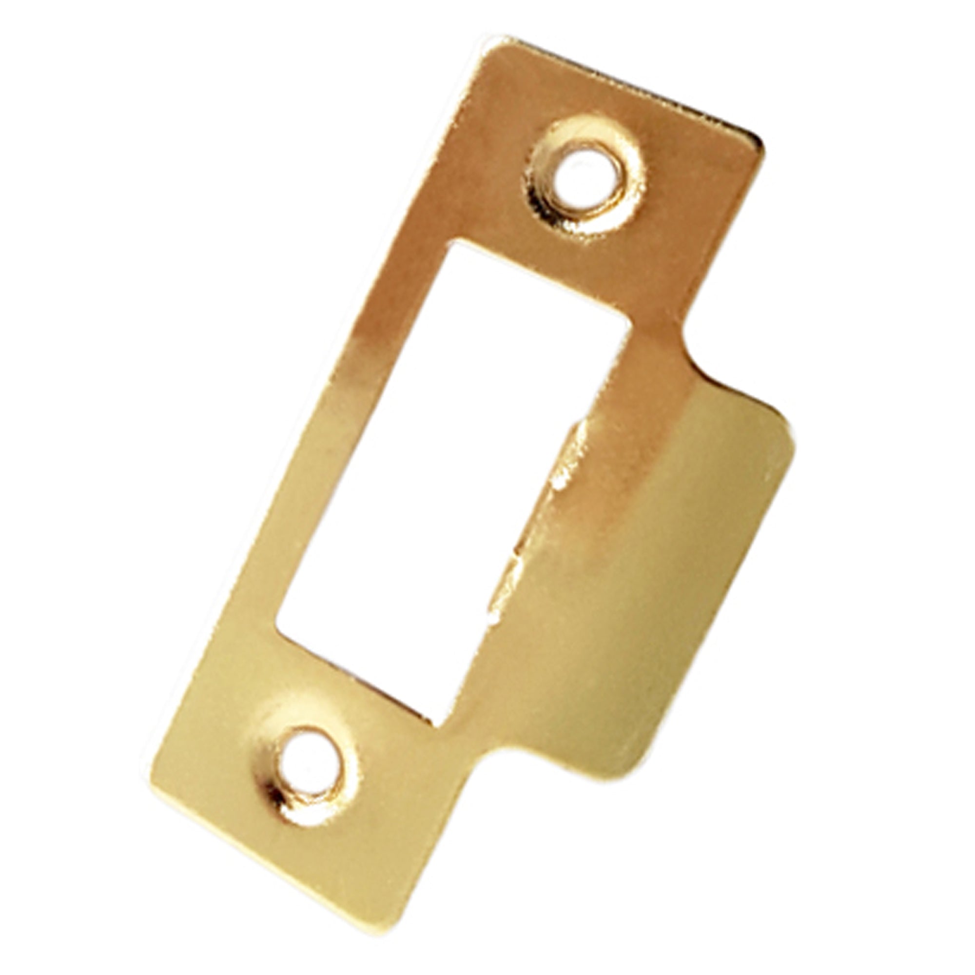 Brass Strike Plate — Square Corners, 75mm