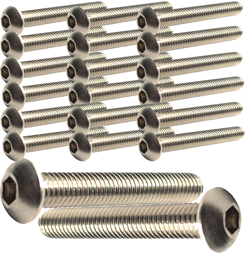 A2 stainless steel hex socket button head machine bolts – pack of 10 fully threaded bolts