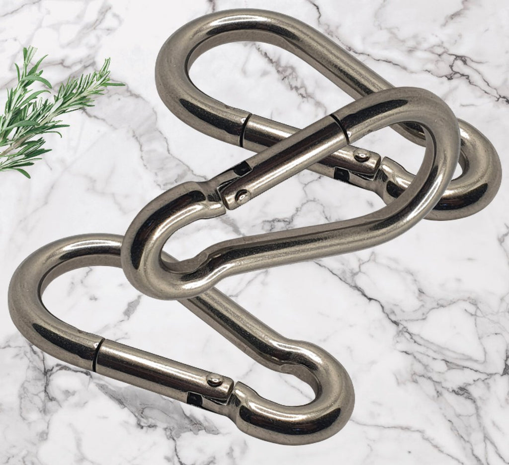 Spring-Loaded Carabiner Snap Hook — A4 Marine 316 Stainless