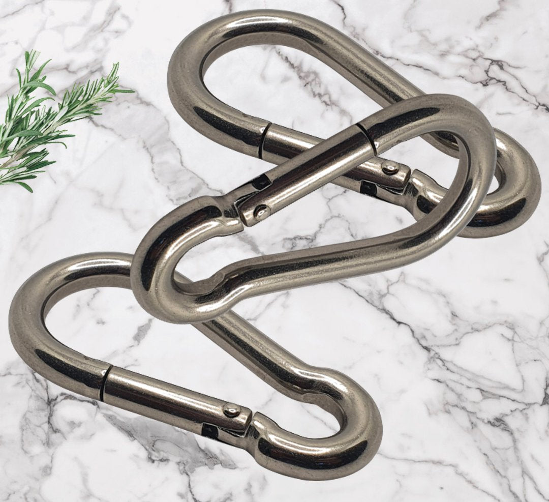 Spring-Loaded Carabiner Snap Hook — A4 Marine 316 Stainless