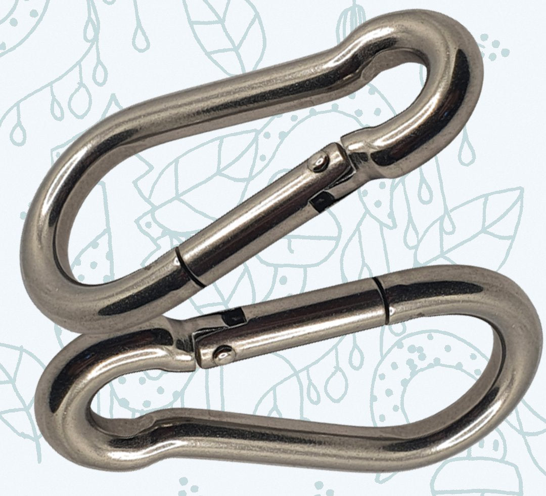 Spring-Loaded Carabiner Snap Hook — A4 Marine 316 Stainless