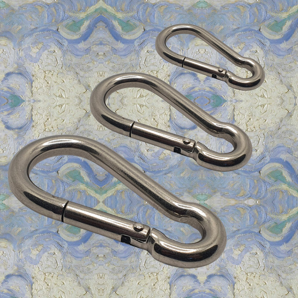 Spring-Loaded Carabiner Snap Hook — A4 Marine 316 Stainless