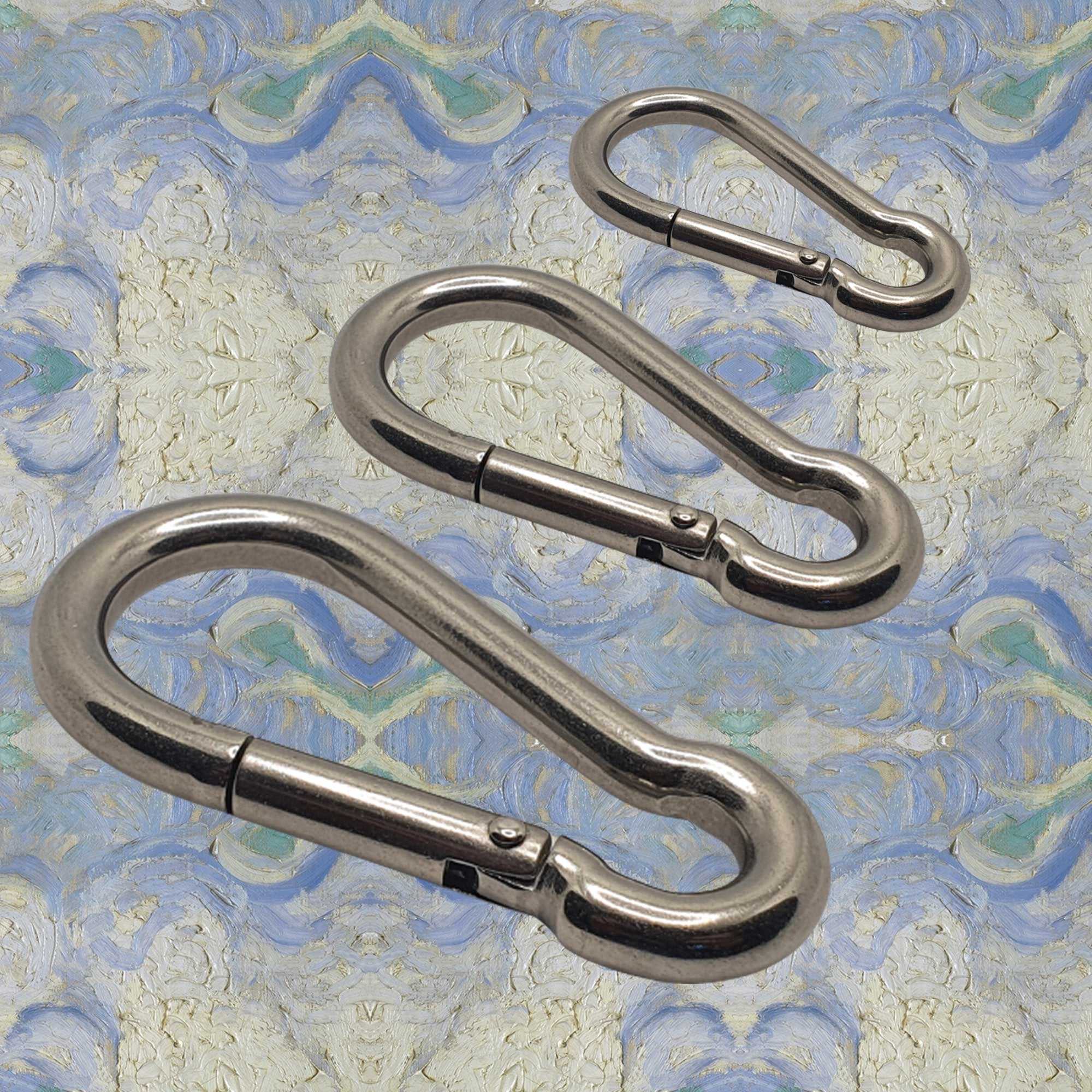Spring-Loaded Carabiner Snap Hook — A4 Marine 316 Stainless
