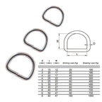 D-Rings M3–M5 Welded Polished — A4 316 Marine Stainless