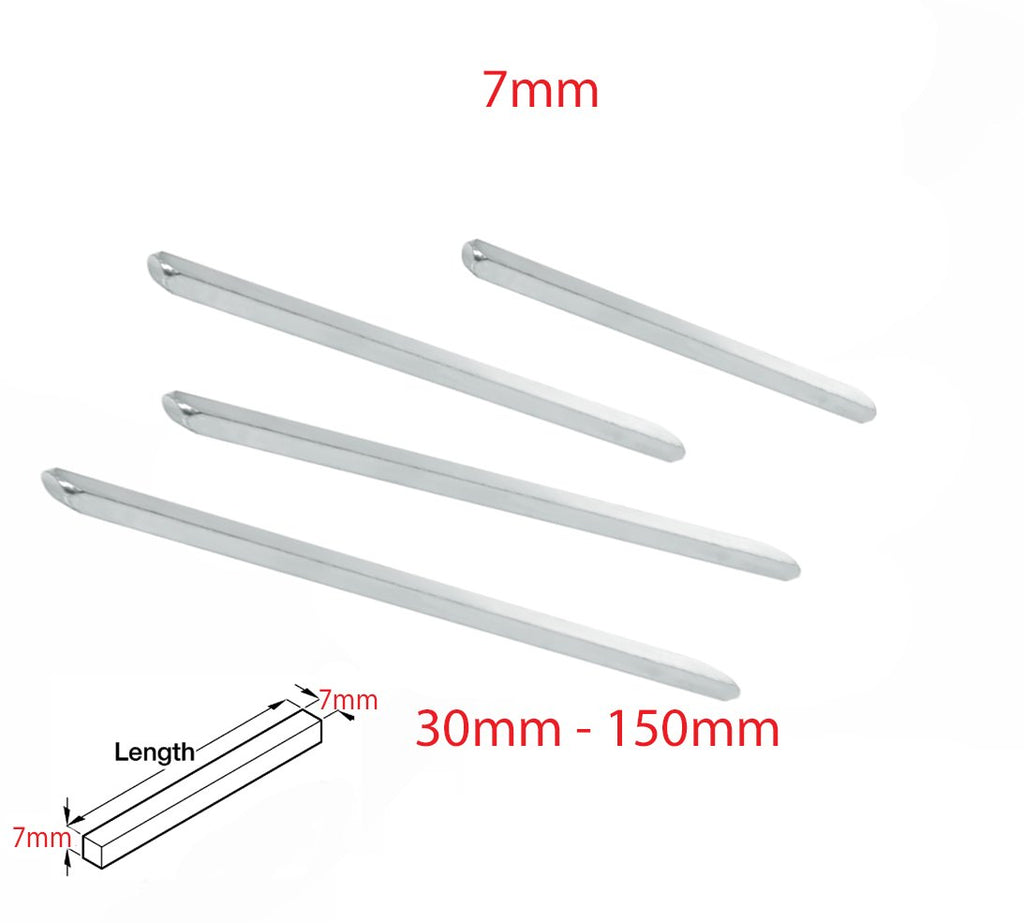 7mm Door Handle Spindle 30–150mm — Solid Steel Square Bar