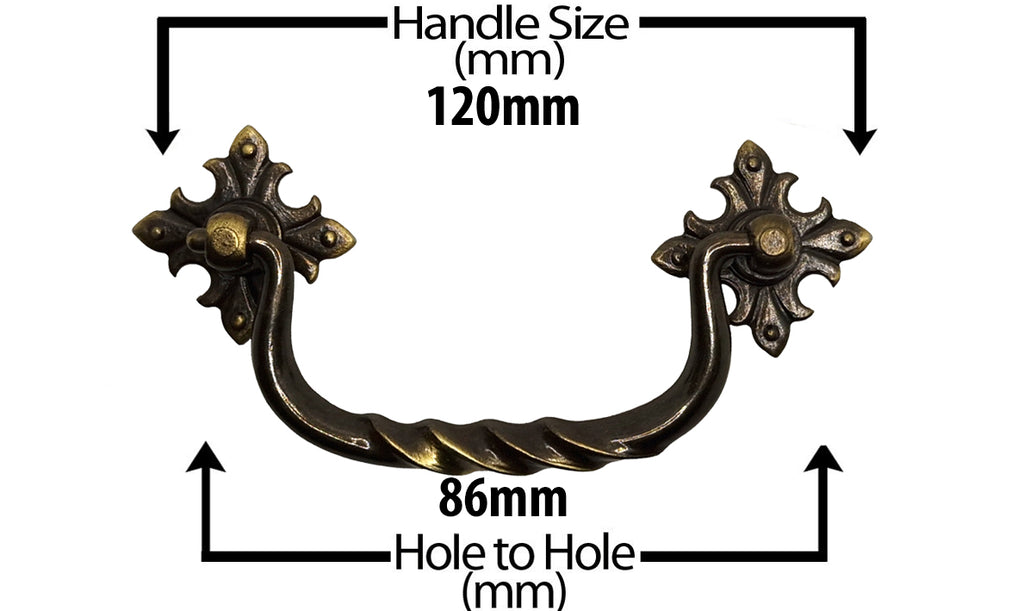 Vintage Cabinet Handle — Old Brass, Model 415 BR