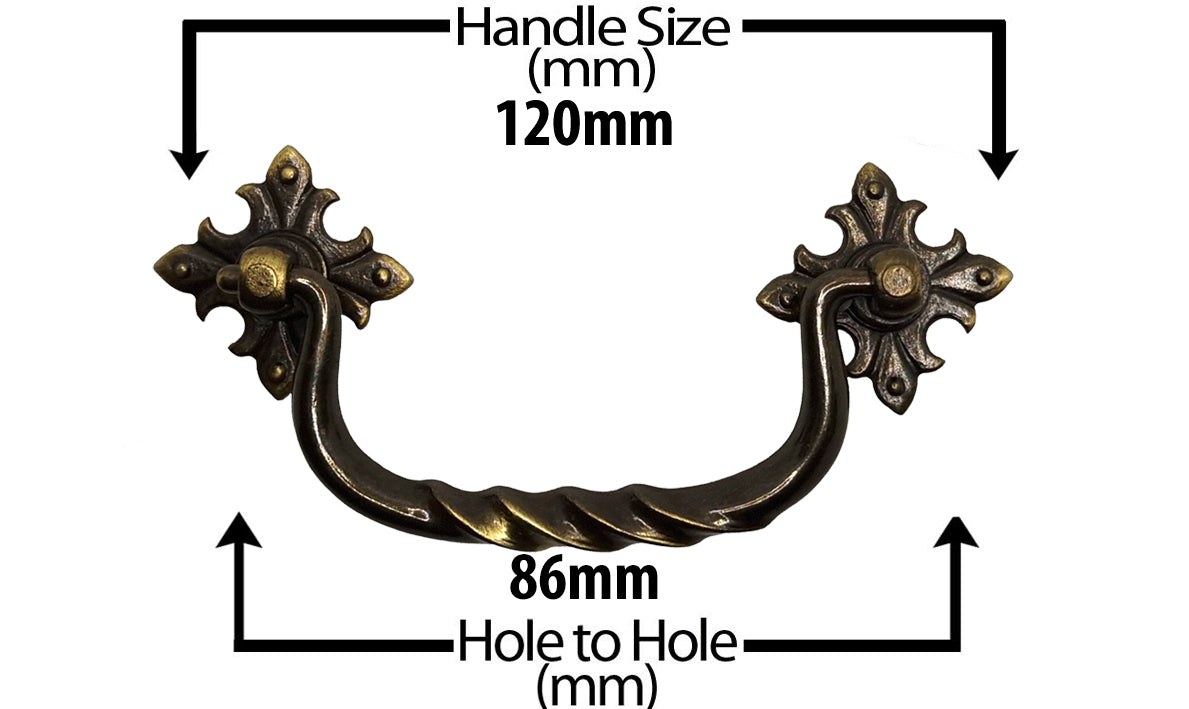 Vintage Cabinet Handle — Old Brass, Model 415 BR