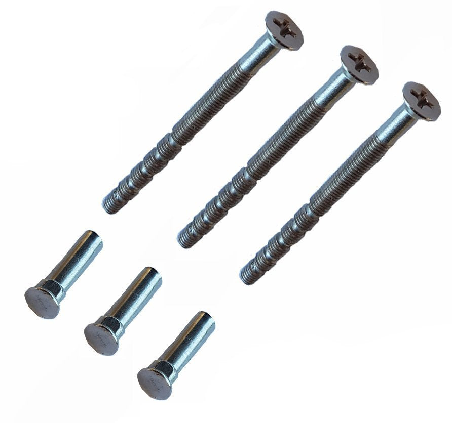 M4 Chrome Security Door Handle Screw — 60mm with Carriage Sleeve