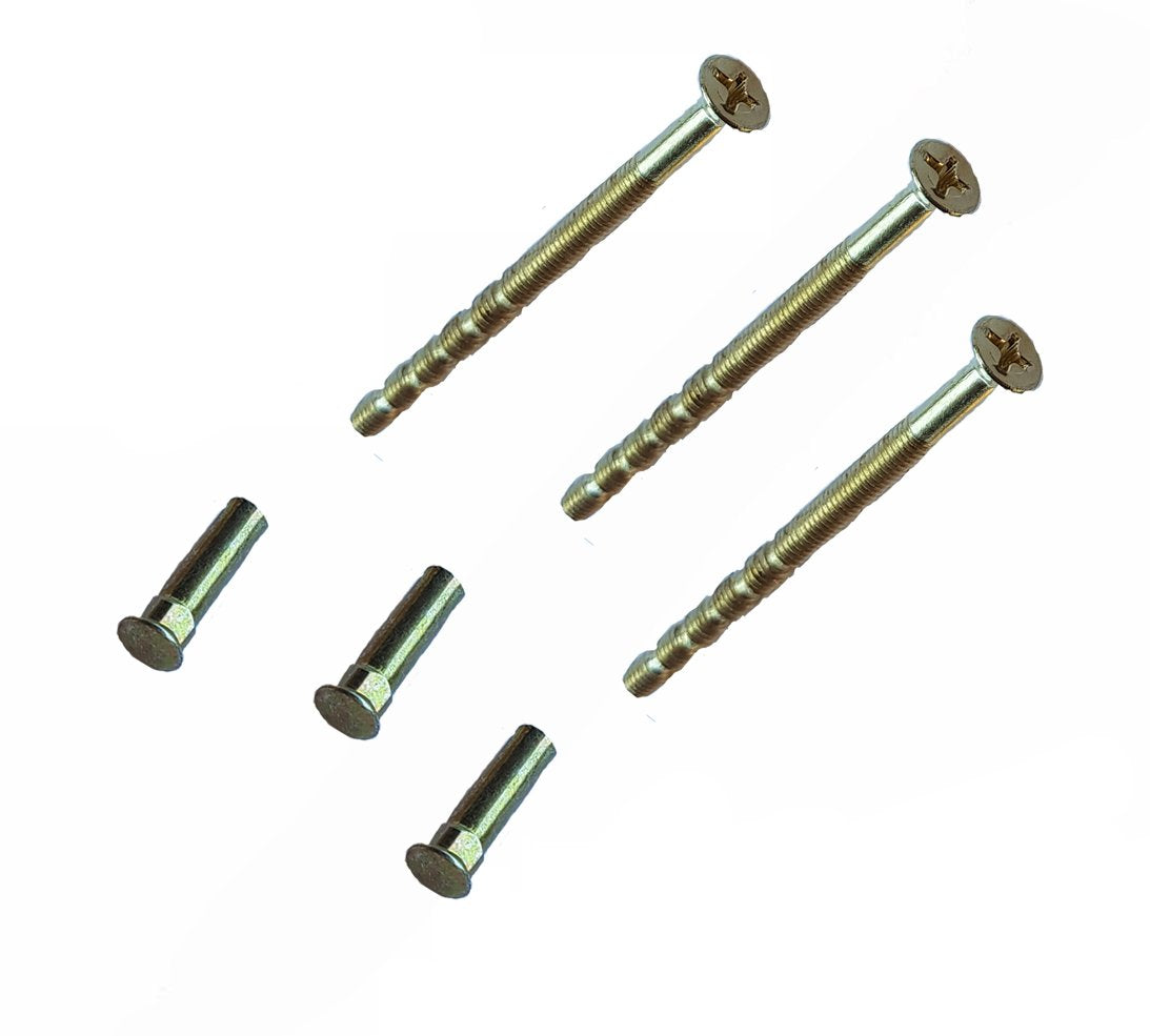 M4 Brass Security Door Handle Screw — 60mm with Carriage Sleeve