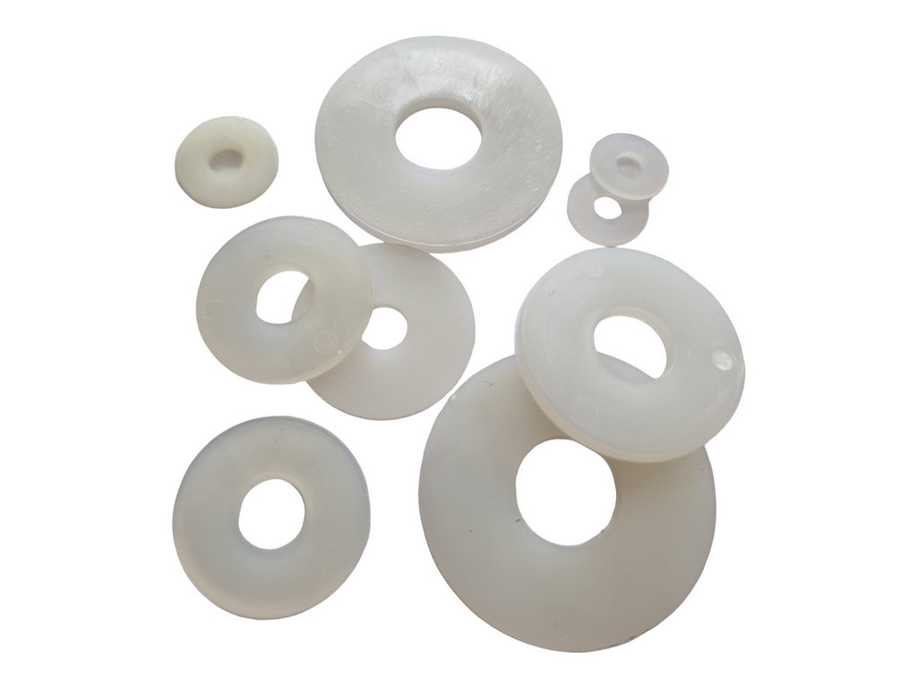 White Nylon Penny Washers M3–M12 — DIN 9021 Insulating