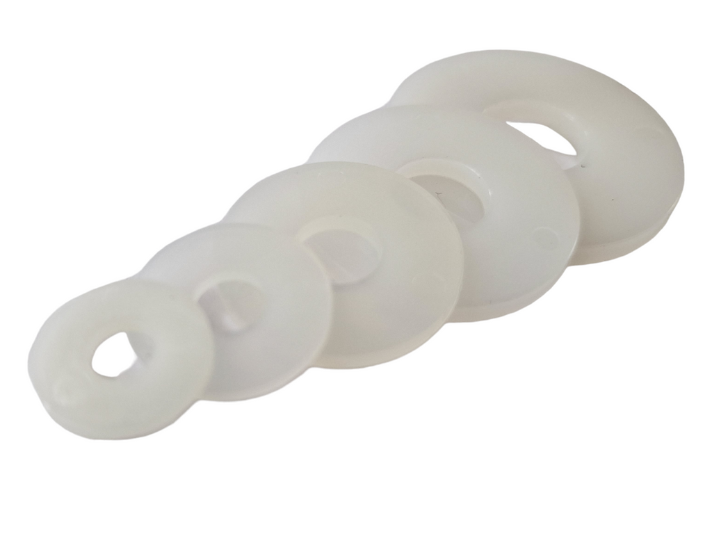 White Nylon Penny Washers M3–M12 — DIN 9021 Insulating