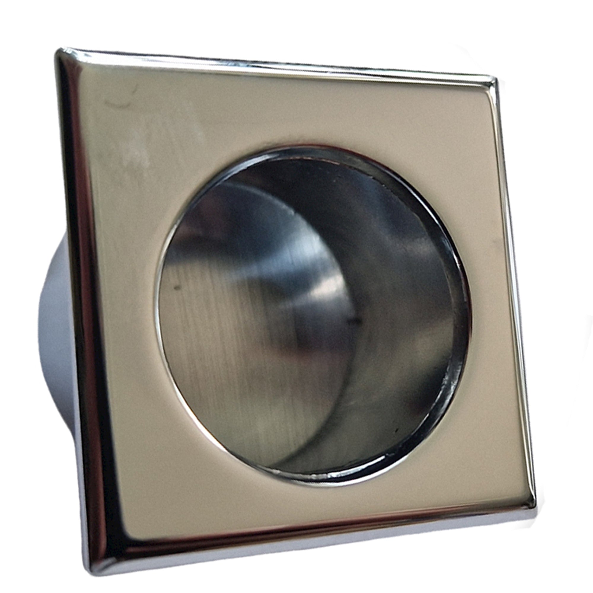 29mm Polished Chrome Square Flush Pull Handle — Sliding Door / Wardrobe Insert