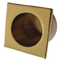 29mm Polished Brass Square Flush Pull Handle — Sliding Door / Wardrobe Insert